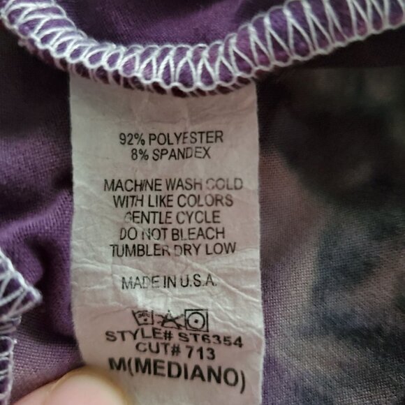 𝅺bluming Apparel Pink Purple Tie Dye Mid Rise Jersey Knit Comfort Shorts Size M - Picture 6 of 6